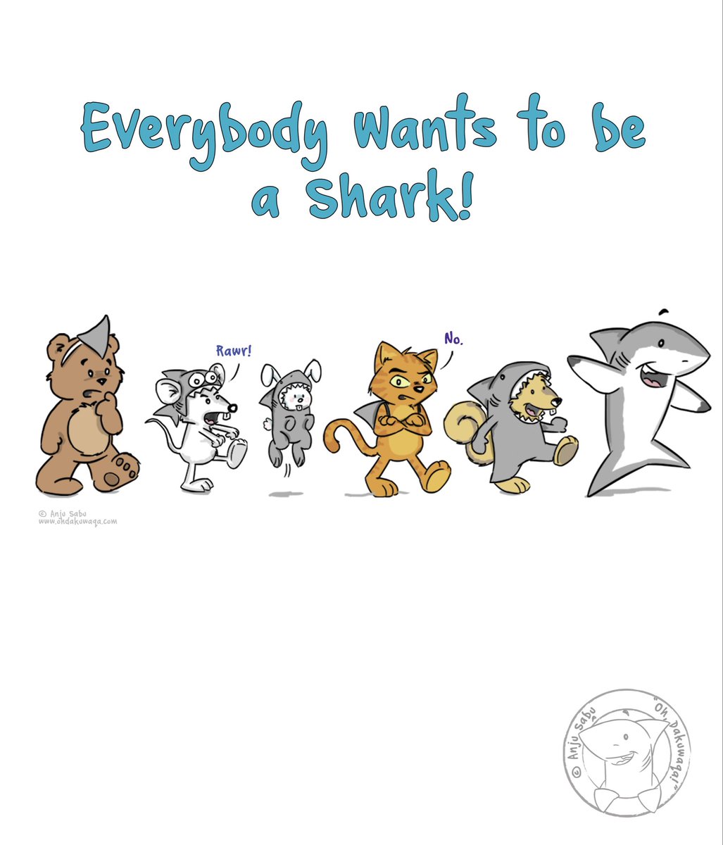 ohdakuwaqa's tweet image. The original #finfluencer (note to self: need to reclaim that word). Also, kindly ignore the cat in the picture. 
Everybody wants to be a shark. 

#shark #sharkart #sharktivist