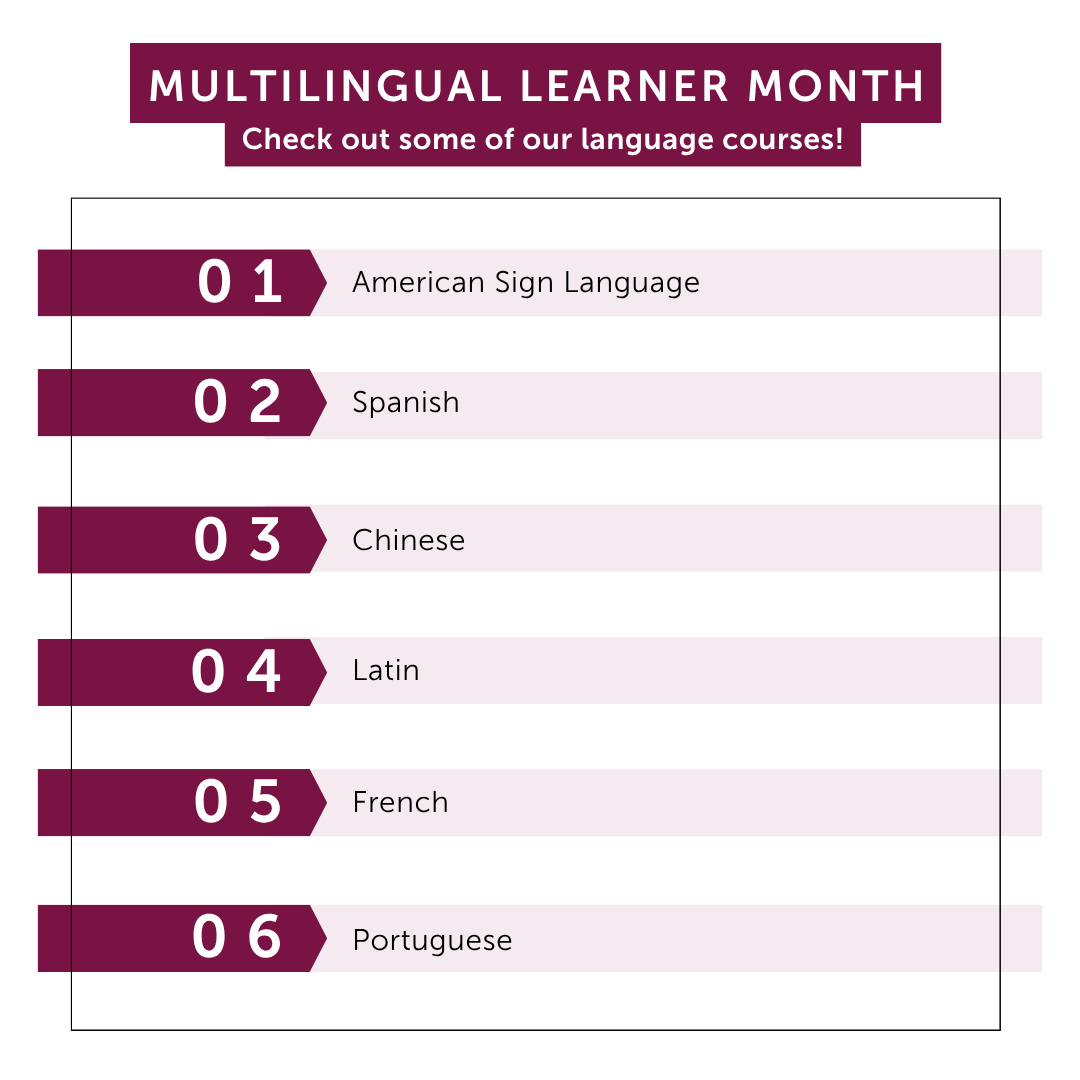 VHSLearning's tweet image. April is Multilingual Learner Month🌎✨

Celebrating the diverse voices in our communities and the strengths multilingual learners bring 💡📚

Check out our language courses- explore cultures around the globe💬

#WorldLanguage #OnlineLearning #StudentSuccess #Languages #Education