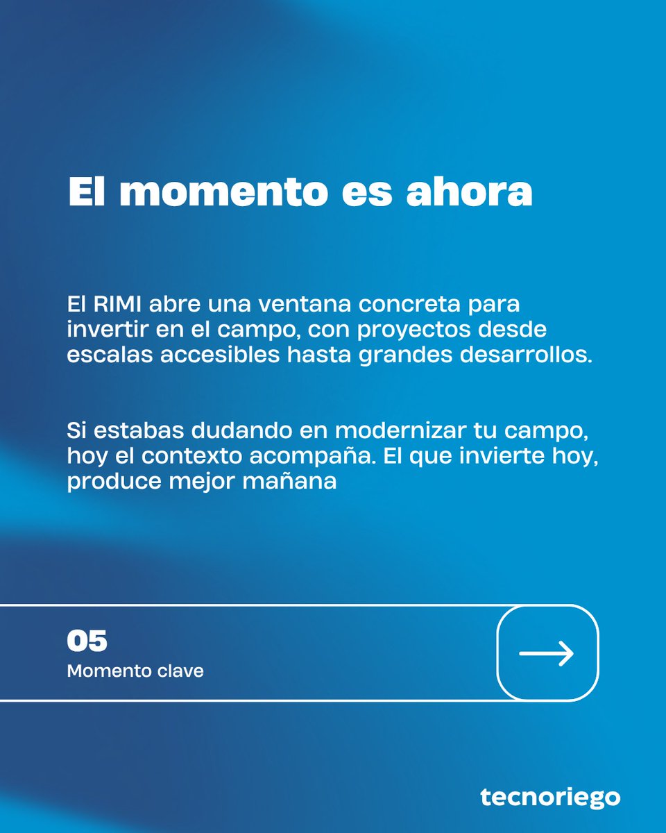 Hoy puede cambiar la forma en la que invertís en tu campo

Hoy existen nuevas herramientas que hacen posible lo que antes parecía lejano: incorporar tecnología, mejorar la eficiencia y potenciar la producción.

En Tecnoriego S.A. te acompañamos para que tomes la mejor decisión
