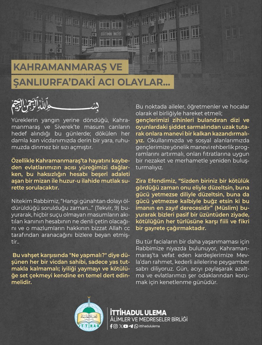 İTTİHADUL ULEMA tweet media