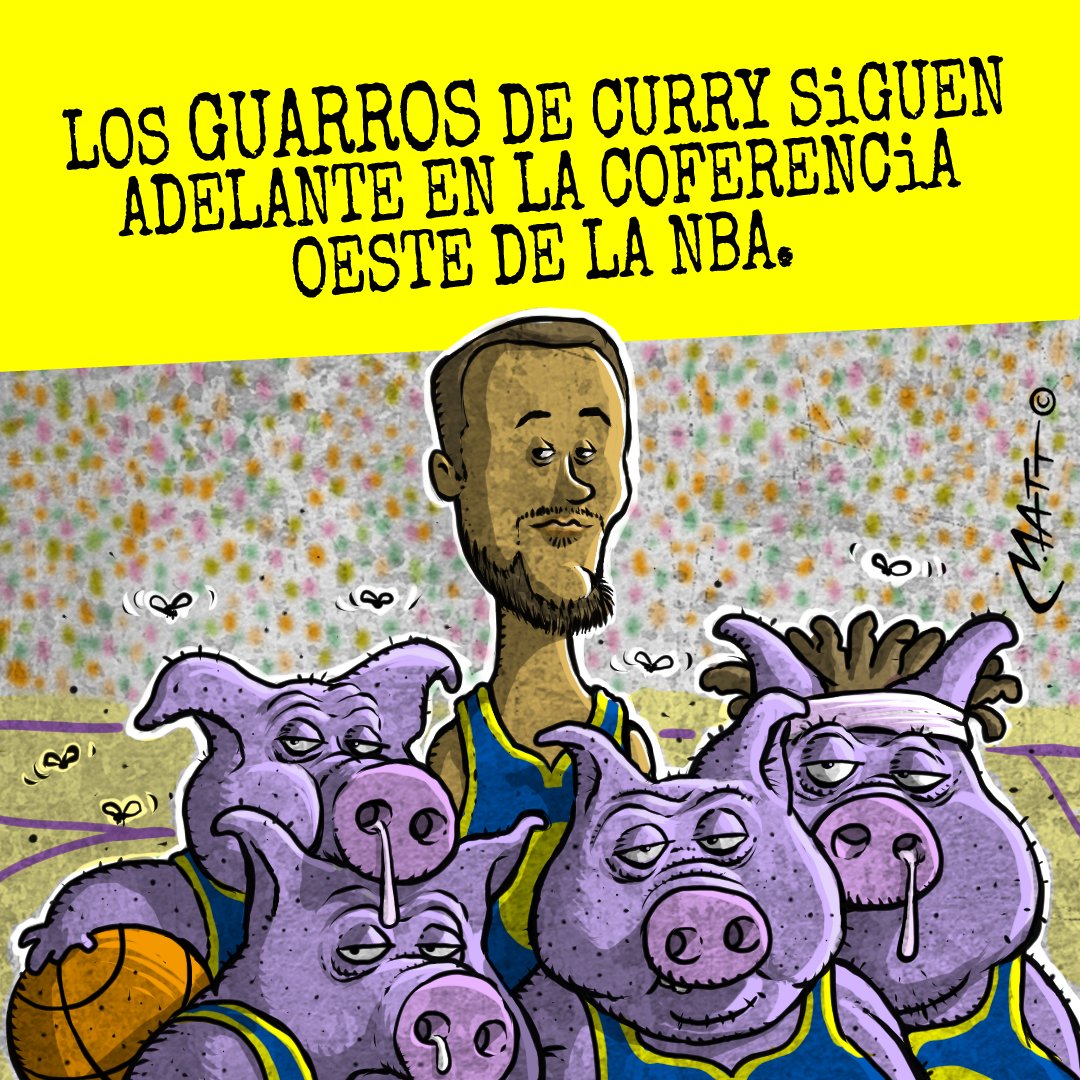laventana's tweet photo. 🔴🚨 ¡Llega la #UVI con @IsaiasLafuente!

👉🏼 Los guarros de curry siguen adelante en la coferencia oeste de la NBA

🖌 Viñeta de @matt_matera

📹 Vídeo en directo: https://t.co/4MzYc4dPrT https://t.co/NR54Wew6JR