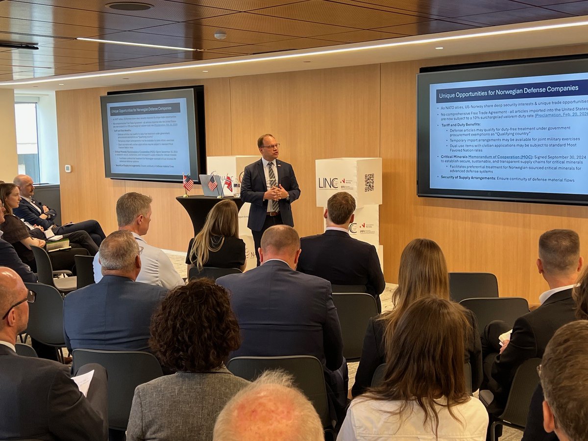 Holland_Knight's tweet image. #Maritime attorney Sean Pribyl recently presented before the Norwegian‑American Defense Industry Council (NADIC), sharing timely insights on the shifting legal and policy landscape for #internationaltrade and #tariffs. This issue carries real implications for global #supplychains