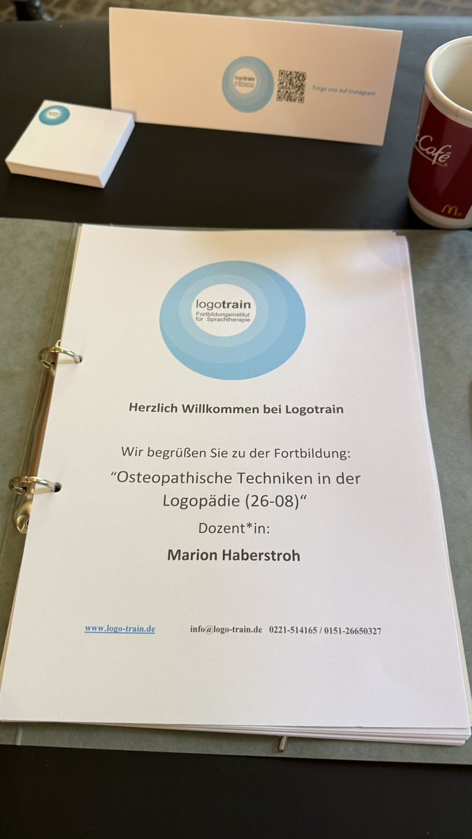 Der erste Tag unserer Fortbildung „Osteopathische Techniken in der Logopädie“ liegt hinter uns – intensiv, spannend und voller neuer Impulse. Morgen geht’s weiter, und wir freuen uns schon sehr auf Tag zwei.
