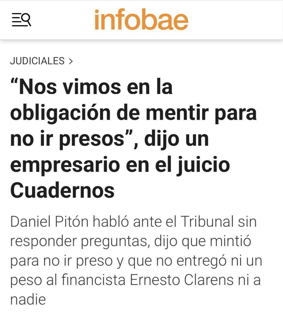 La verdad, tarde o temprano, siempre sale a la luz. Un empresario admite haber MENTIDO en su declaración por las presiones que recibió. Así construyeron esta causa: con fotocopias truchas, aprietes y extorsiones. El que tendría que estar rindiendo cuentas ante la Justicia es el
