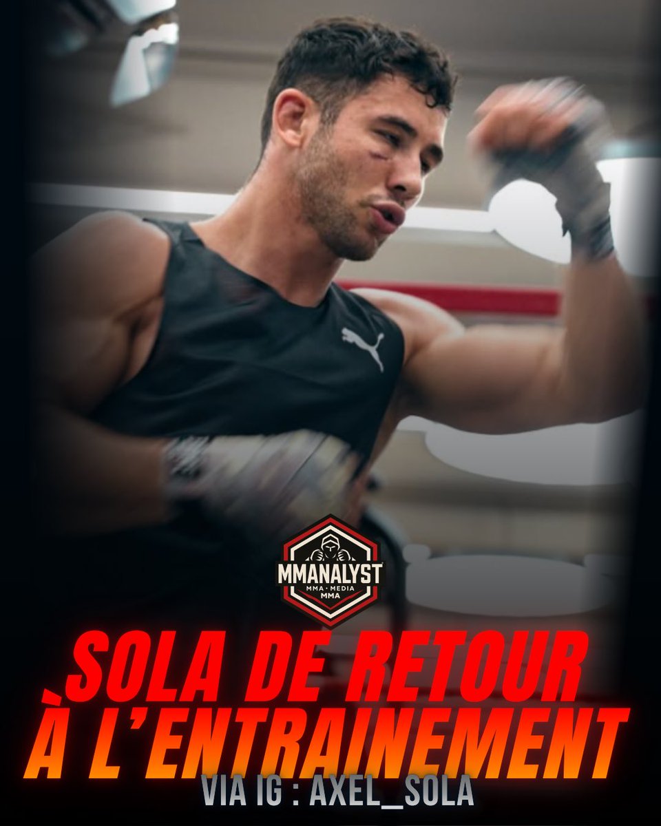 _MMANALYST_'s tweet image. 🇫🇷 Axel Sola repart au charbon !🔥

Il reprend l’entraînement après son combat explosif mais perdu face à Mason Jones à l’#UFCLondon 🩸