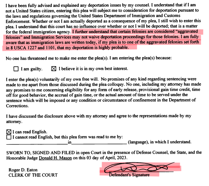 .<a href="/judyatrinh/">Judy Trinh</a> wrote that Dixon didn't know he might be deported. This isn't true- he acknowledged in his signed plea that it was "highly probable". <a href="/omarsachedina/">Omar Sachedina</a> #CdnMedia