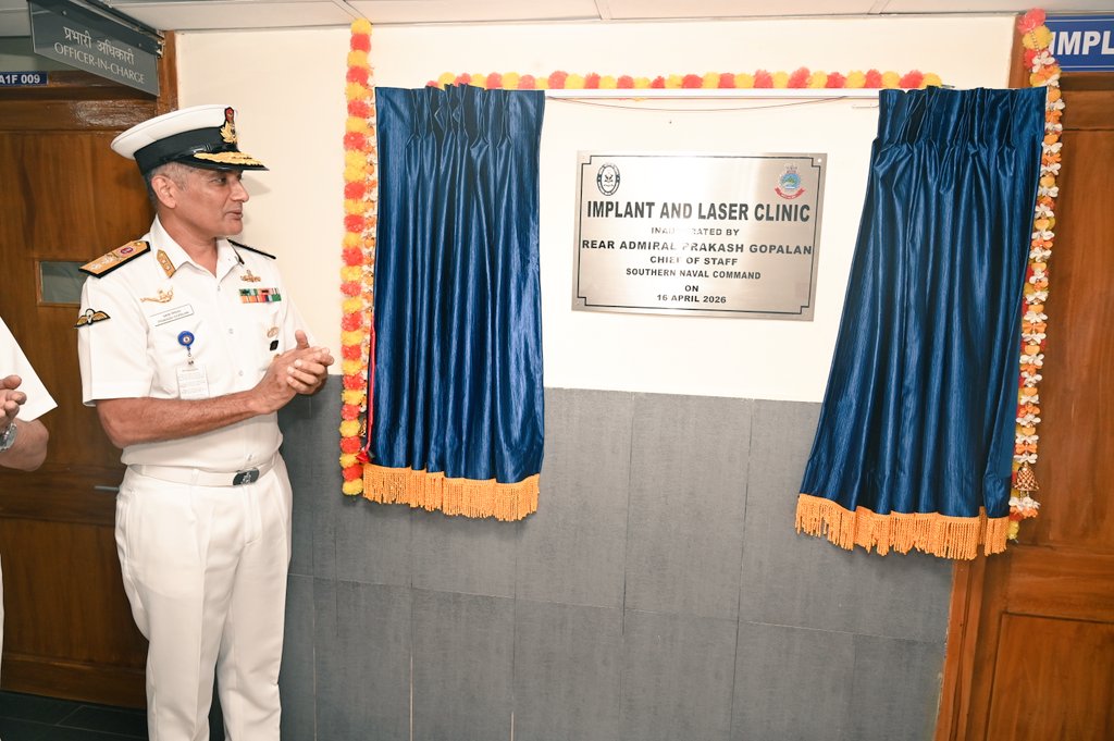 IN_HQSNC's tweet image. Boost to Healthcare Services at INHS Sanjivani

RAdm Prakash Gopalan, Chief of Staff , #SNC inaugurated new medical facilities at #INHSSanjivani on #16Apr 26, marking significant advancement in clinical care capabilities. 
The upgrades include state-of-the-art image intensifier