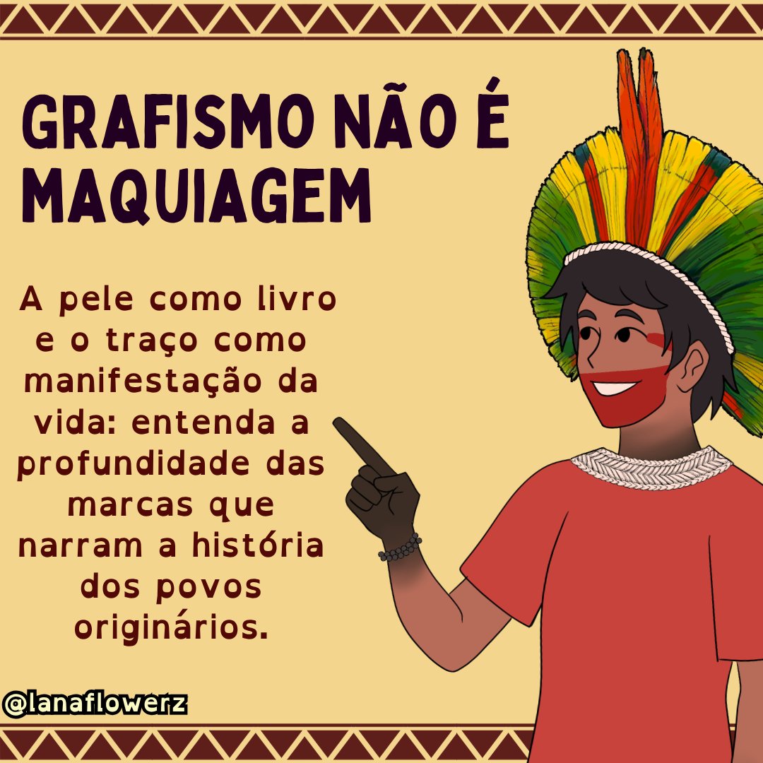 Grafismo não é maquiagem

 A pele como livro e o traço como manifestação da vida: entenda a profundidade das marcas que narram a história dos povos originários. 

Mais uma thread de Educação Indígena.