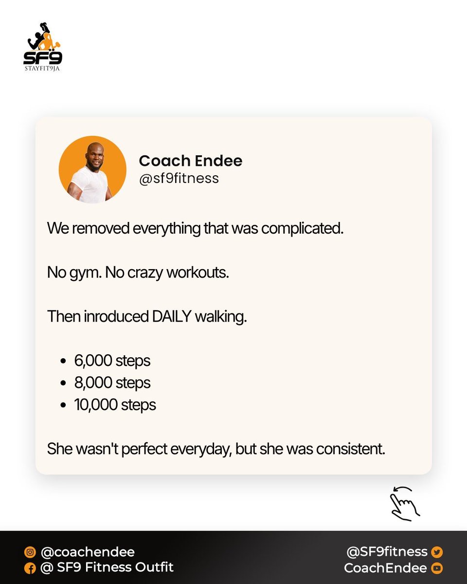 SF9fitness's tweet image. The fastest way to lose your pot belly is not intense workouts 

But ONE simple thing most people underrate 

My client proved it &amp;amp; lost 3 inches off her belly, in 4 weeks 

See her story here 👇 

© Coach Endee 

#fatloss #potbelly #WeightLoss #fitness