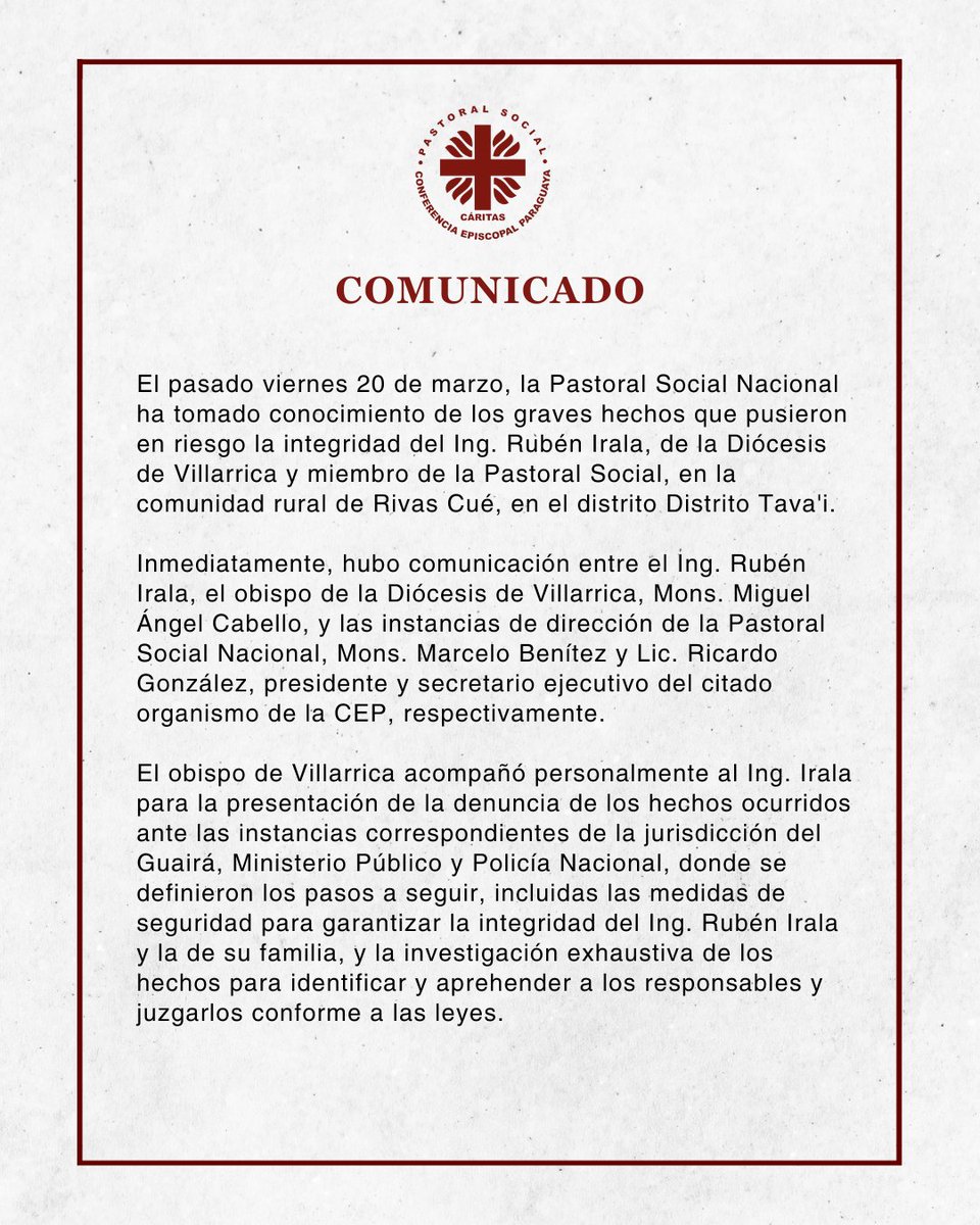 Pastoral Social Cáritas Paraguay tweet media