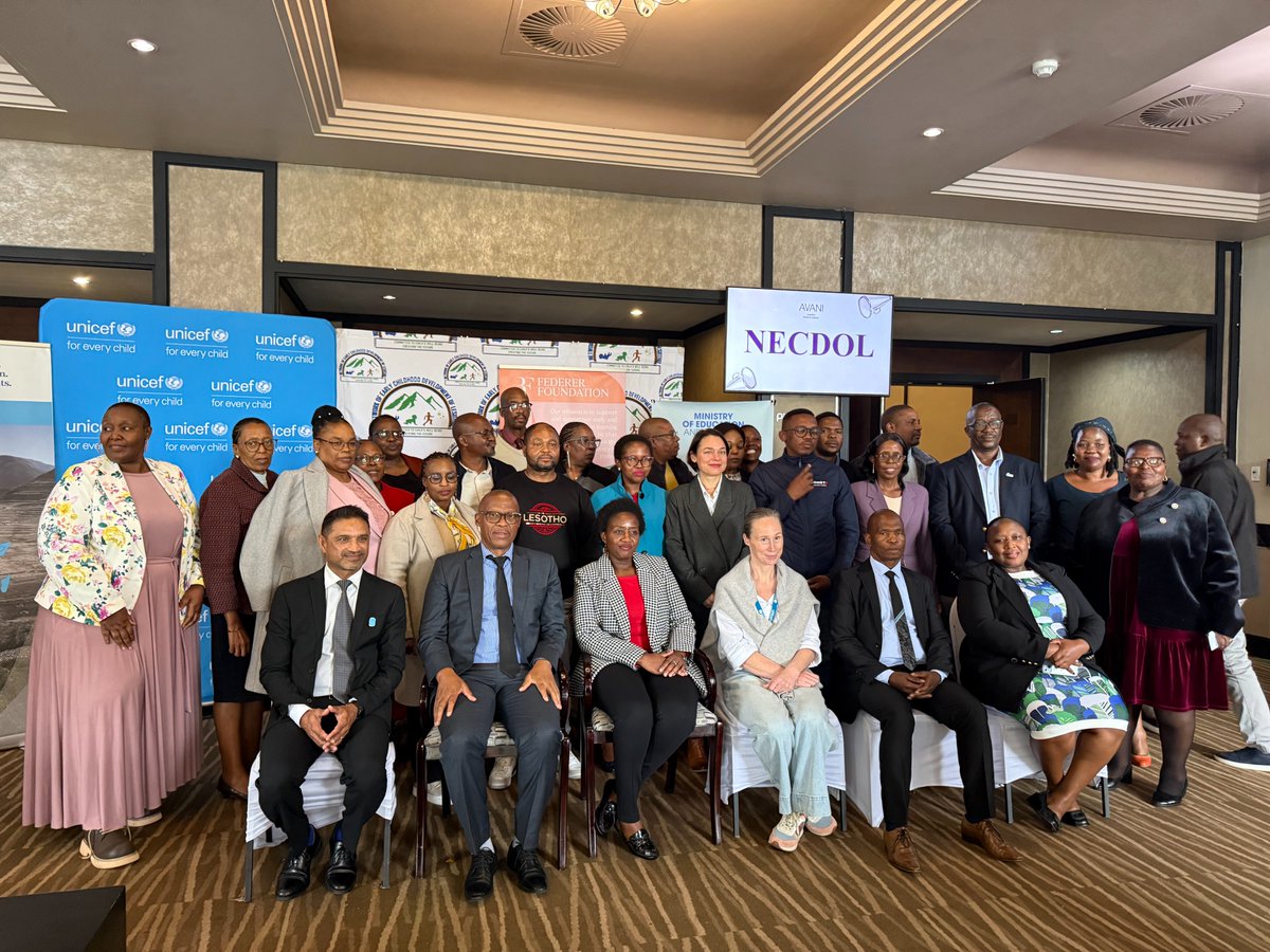 UnicefLesotho's tweet photo. 1/1 The Ministry of Education and Training today hosted a high-level event on the School Readiness Initiative.
The event also marked the launch of the @GPforEducation supported scale-up of the SRI and the Federer Foundation’s new strategy, strengthening support 4 early learning. https://t.co/zuJHbjMkPK