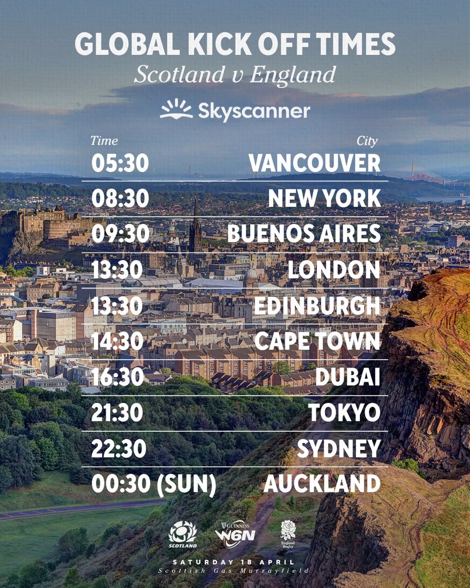 Scotlandteam's tweet image. Don’t miss Scotland vs. Red Roses! ⏰ Your @Womens6Nations international kick-off guide.

#AsOne | #MakingMoves