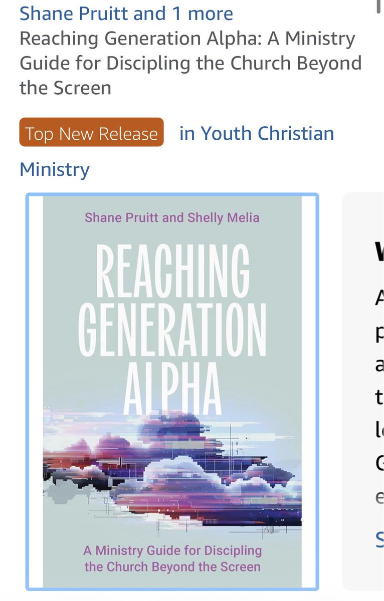 shane_pruitt78's tweet photo. With over 6 weeks still left until launch day (June 2nd)…

Reaching Generation Alpha is already the Top New Release in Christian Youth Ministry.

Praise the Lord. This is going to be fun, friends! We address things like Gen Alpha & A.I., Worldviews, Gender, Parenting, etc.

Pre-order yours on Amazon today: https://t.co/eyOKikwLRj