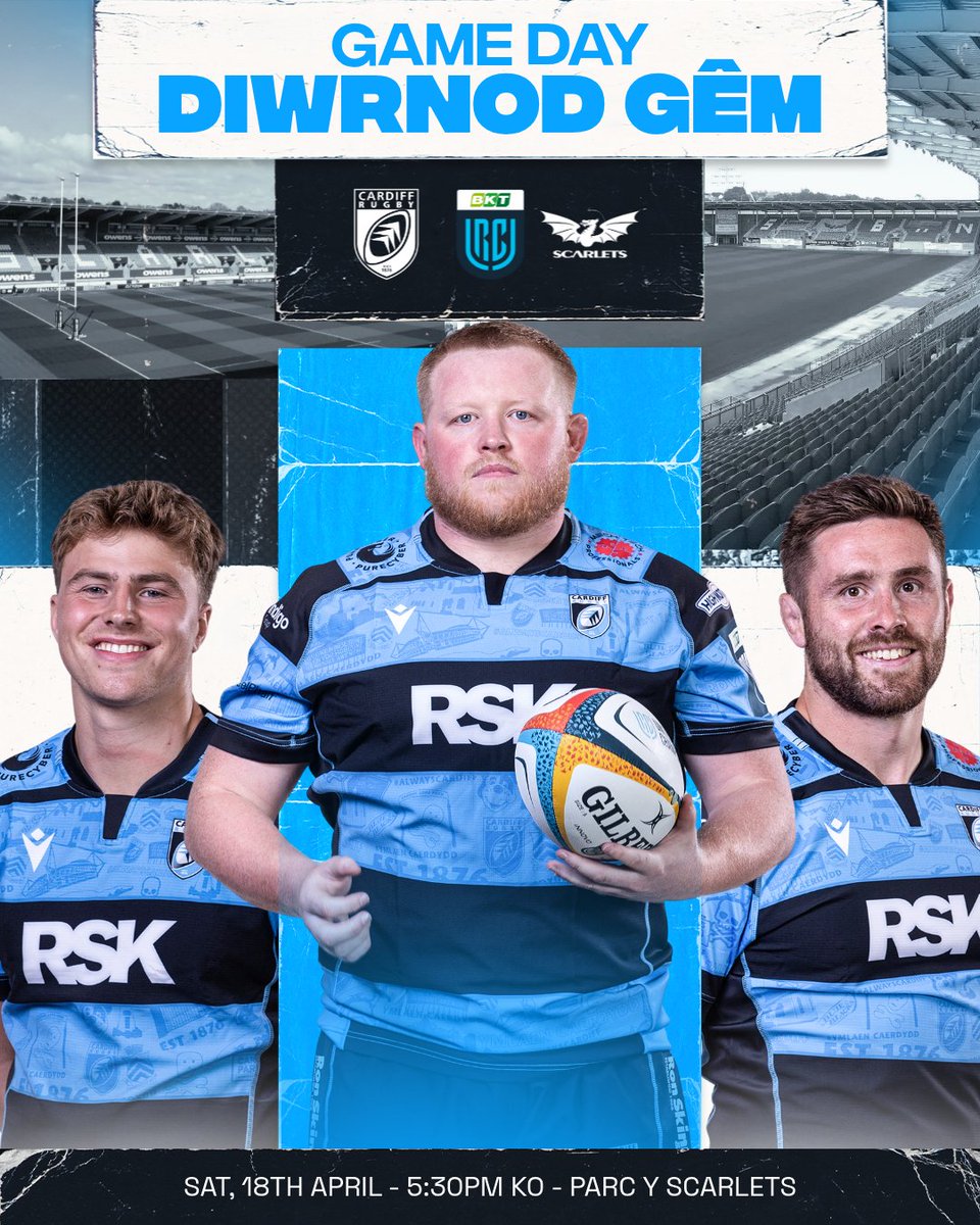 Cardiff_Rugby's tweet photo. It’s MATCH DAY as we head West! 🔵⚫️ 

🆚 @scarlets_rugby 
🏆 @URCOfficial 
⏰ 5:30pm KO
🏟️ Parc Y Scarlets
📺 @PremSportsTV 

#YmlaenCaerdydd https://t.co/OwwOXKuURl
