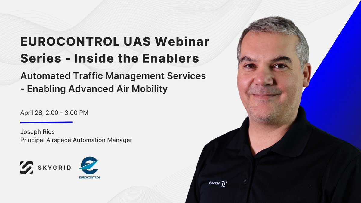 skygridai's tweet photo. Join us for a webinar hosted by @eurocontrol. We’ll discuss why TSPs will be necessary to support ANSPs in managing low-altitude operations, and the initial capabilities of automated traffic management services in Advanced Air Mobility.

Register for free: https://t.co/qOQj4PXIwX https://t.co/oiOVAALWPZ