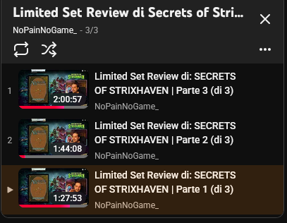 LIMITED SET REVIEW di Secrets of Strixhaven uscita su YouTube!

Impariamo insieme le carte del nuovo set, preparndoci ai prerelease e ai draft del nuovo set in prossima uscita!

youtube.com/watch?v=89eq1U…
