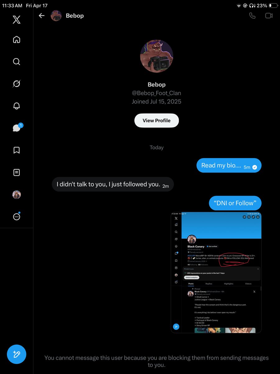 Black Canary tweet media