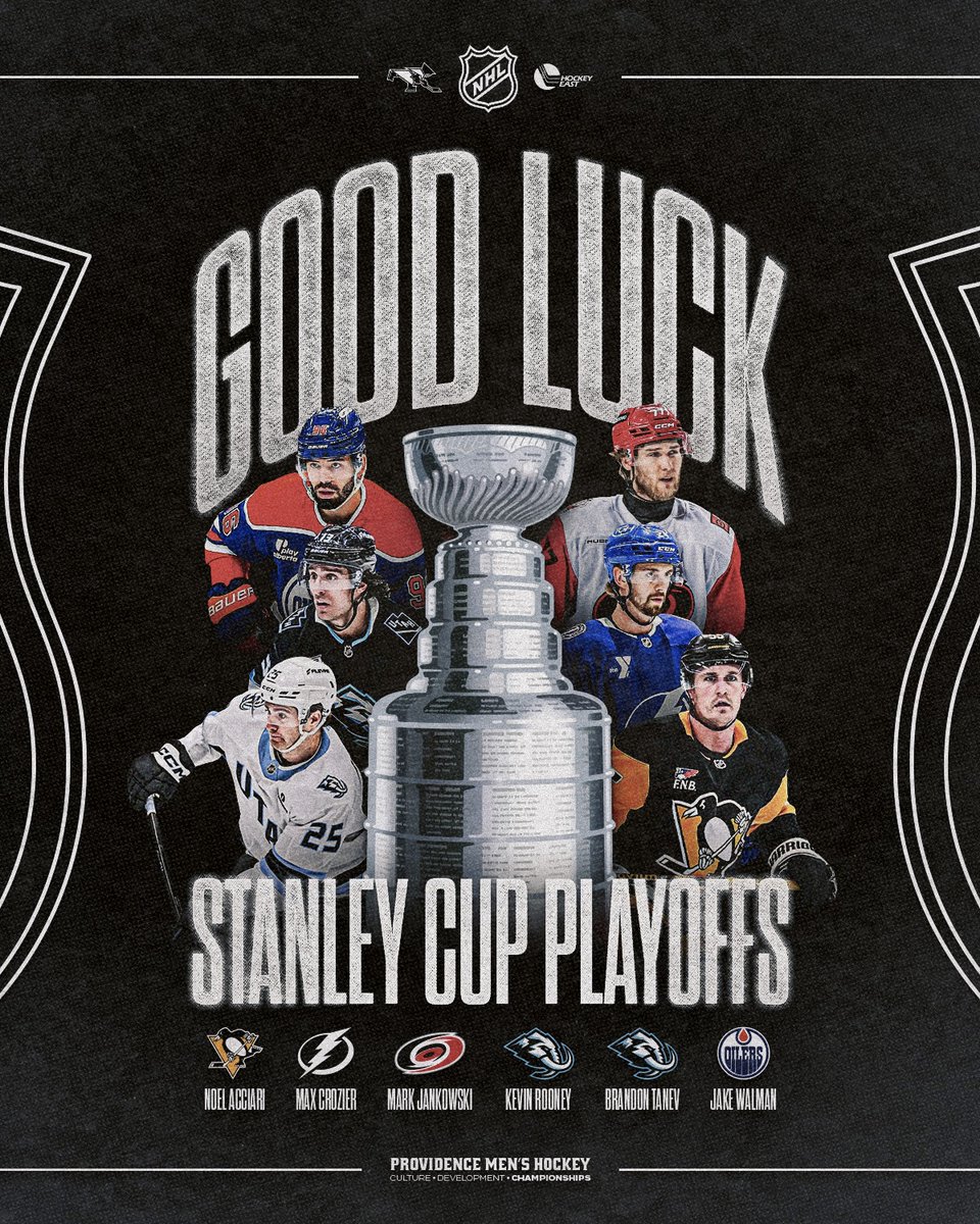 Best of luck to our six alumni that begin their quest for the Cup tonight!

Noel Acciari (vs. PHI)
Max Crozier (vs. MTL)
Mark Jankowski (vs. OTT)
Brandon Tanev/Kevin Rooney (vs. VGK)
Jake Walman (vs. ANA)

#ProFriars