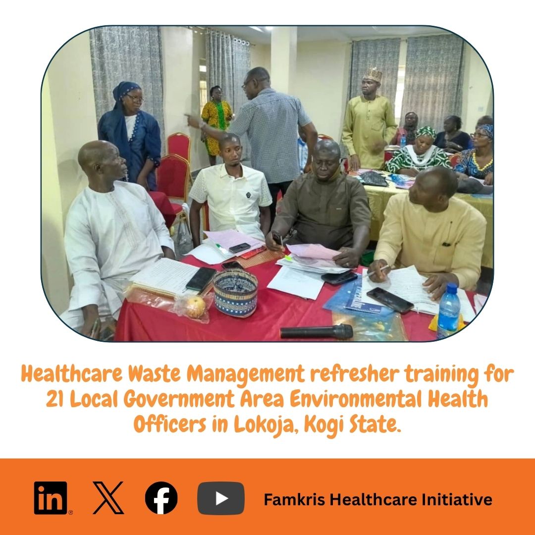 FamkrisHCI's tweet photo. On March 30, 2026 FHCI trained 21 LGA Environmental Health Officers in Kogi State on Healthcare Waste Management, data reporting, and safe use of medical incinerators. Building capacity. Improving standards. Driving toward a malaria-free Kogi.
#MalariaElimination #KogiState #SMEP https://t.co/bO9Qlr9b1D