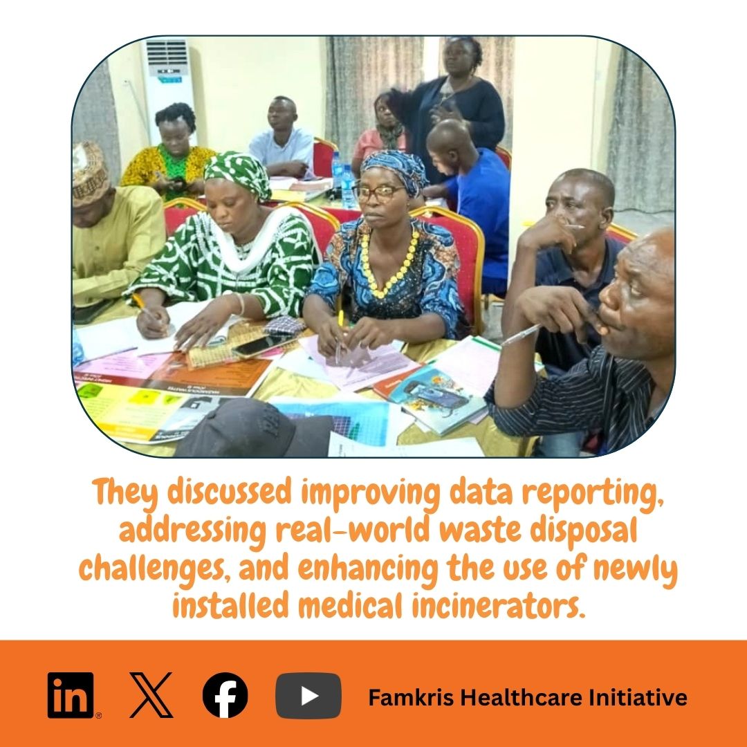 FamkrisHCI's tweet photo. On March 30, 2026 FHCI trained 21 LGA Environmental Health Officers in Kogi State on Healthcare Waste Management, data reporting, and safe use of medical incinerators. Building capacity. Improving standards. Driving toward a malaria-free Kogi.
#MalariaElimination #KogiState #SMEP https://t.co/bO9Qlr9b1D