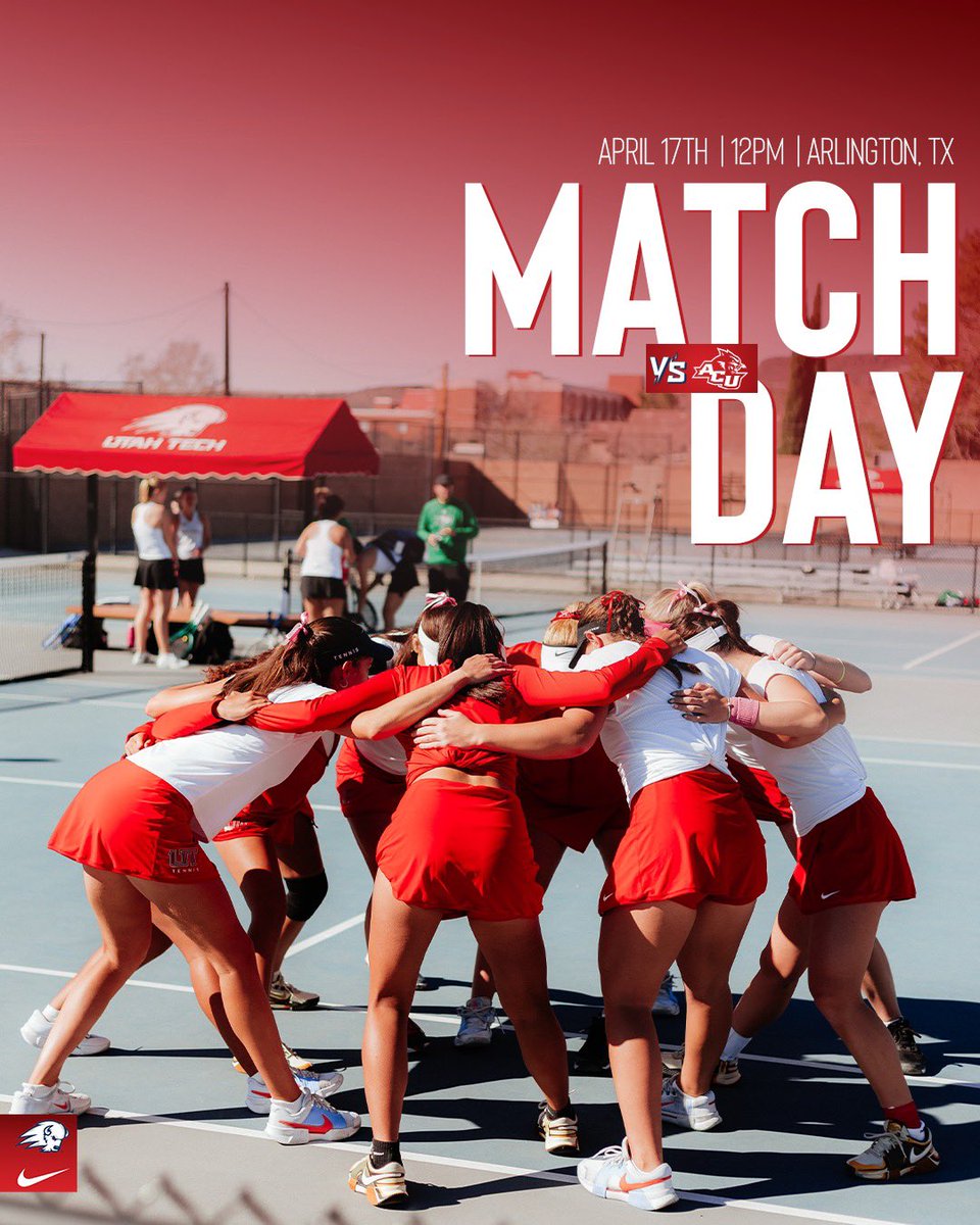 UtahTech_WTEN's tweet photo. WAC Tournament Match Day‼️

🆚 (2) @ACU_WTEN 
⏰ 12PM MT
🏟️ Arlington Tennis Center
📍 Arlington, TX
📊 https://t.co/ldN07yeNxk
📺 WAC International

#UtahTechBlazers | #WACten https://t.co/4KJzX3IrRi