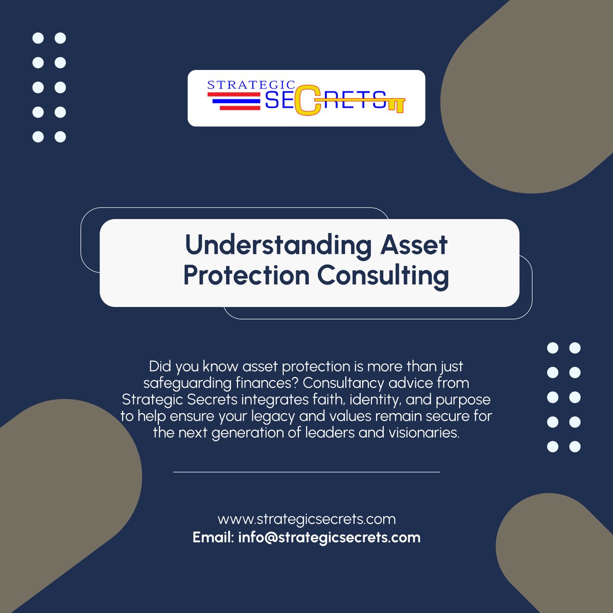 strategysecrets's tweet image. True consultancy goes beyond numbers—it's about securing what matters most. Let us guide you toward long-term security and generational impact. 🔒✨
 #Texas #DigitalMarketing #Consultancy #LegacyPlanning #AssetProtection