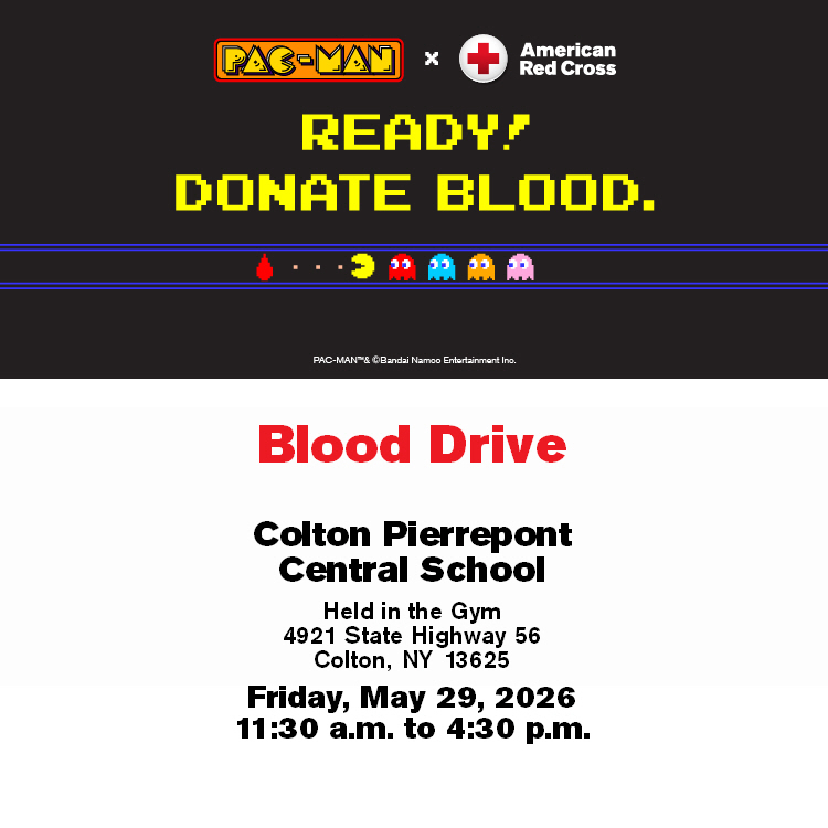 CPCSColts's tweet photo. SAVE THE DATE:  May 29th, 2026, is the CPCS Annual Blood Drive! Schedule your appt now at https://t.co/NahT8Q7Cn0 with the code ColtonPierrepontCS https://t.co/SiqnPAffxt