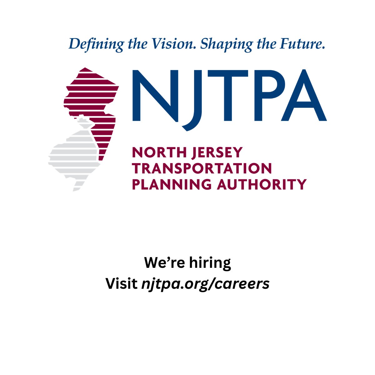 NJTPA's tweet image. We're hiring! Visit our #Careers page for open positions at the NJTPA as well as a partner agencies and subregions: njtpa.org/careers/
#transportation #planning #data #analytics
#nj #newjersey #werehiring #jobs #jobsearch