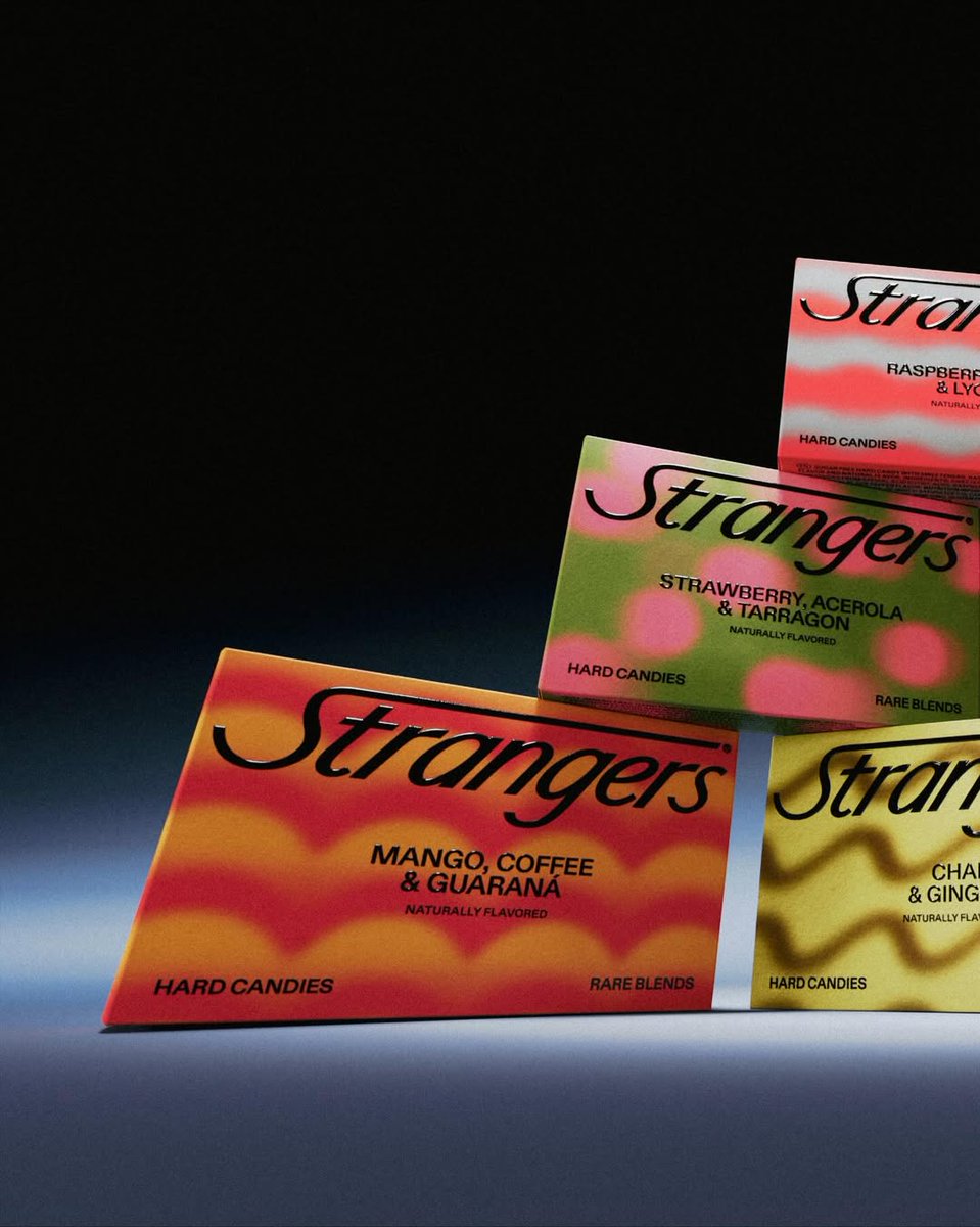PENTAWARDS's tweet image. Auge Design's #packagingdesign for Strangers uses vibrant, airbrushed colour gradients to reflect the unexpected flavour pairings inside. The fluid, almost psychedelic patterns create a sense of curiosity and “strangeness,” aligning with the brand name. #DailyDesignInspiration