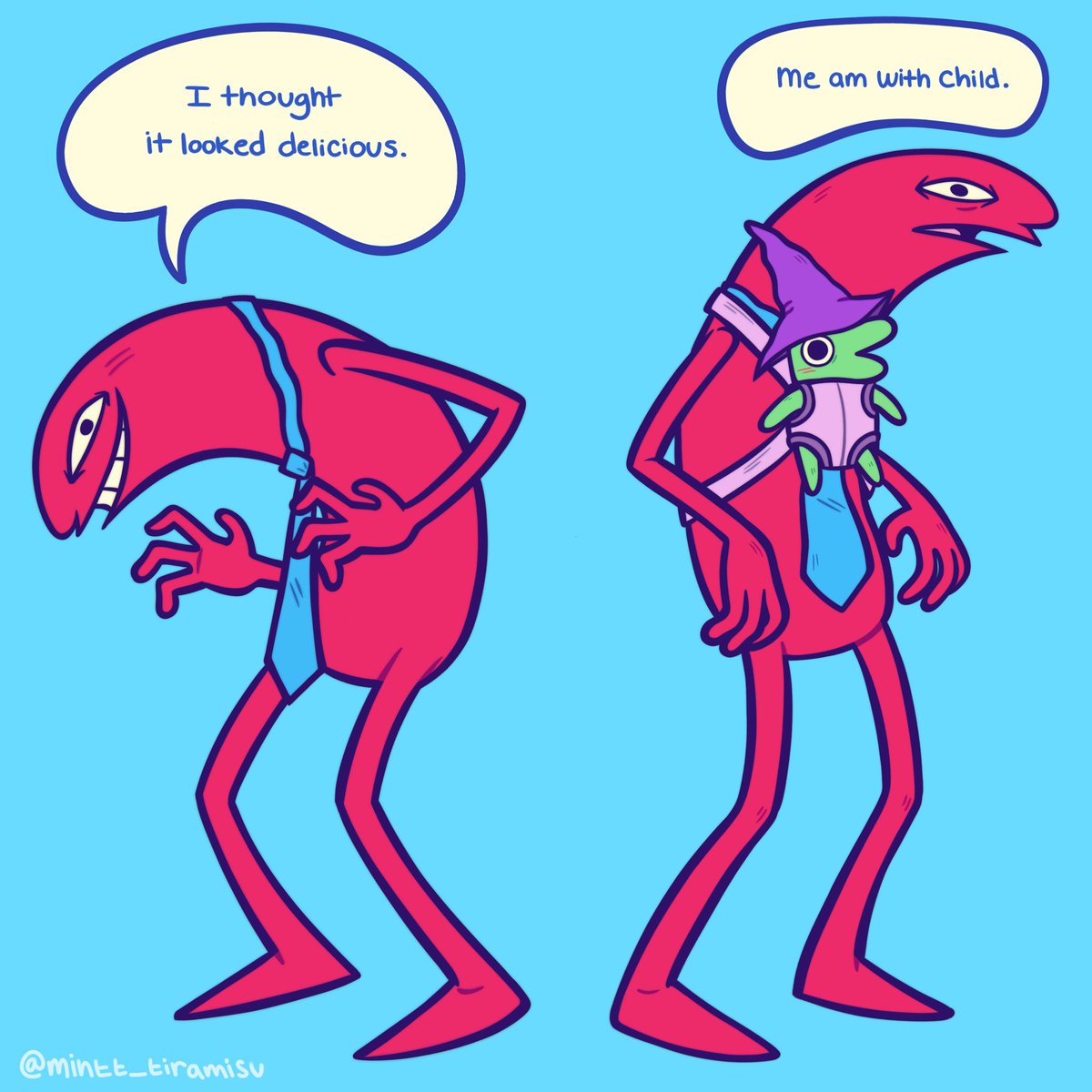 mintt_tiramisu's tweet image. he am with child #smilingfriends #cartoon #art