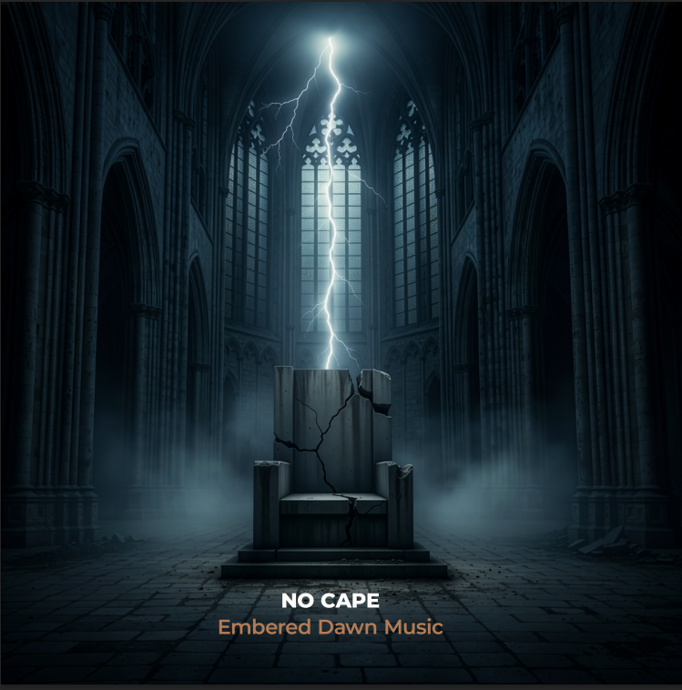 EmberedDawn's tweet photo. No Cape.  
Out now on all platforms.  
They want heroes. We sent an architect.  
🔥 https://t.co/zuEOmrVMmk  

#NowPlaying #NewMusic https://t.co/tHBHKyedNQ