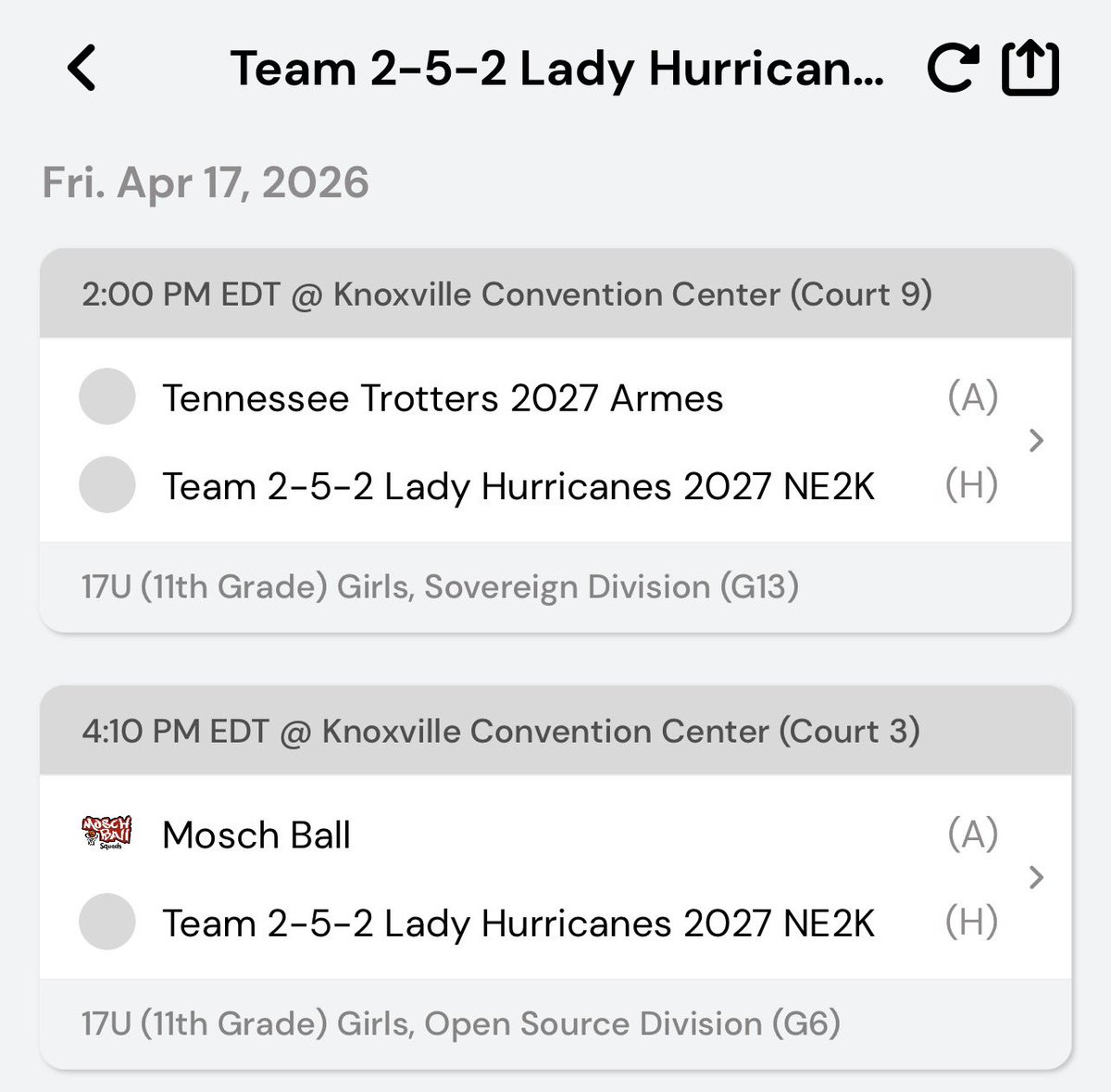 Team 252 Lady Hurricanes tweet media