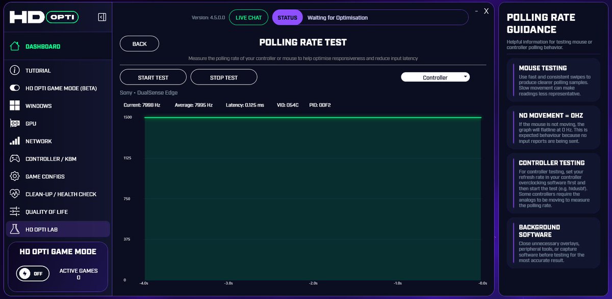 HDOPTI's tweet image. 🚨 NEW IN HD OPTI LAB 🚨

Your mouse or controller could be adding input delay without you even knowing. Our new Latency Tester lets you measure polling rate, spot performance issues and optimise for faster more responsive gameplay. 

#InputLag #PollingRate #PCGaming