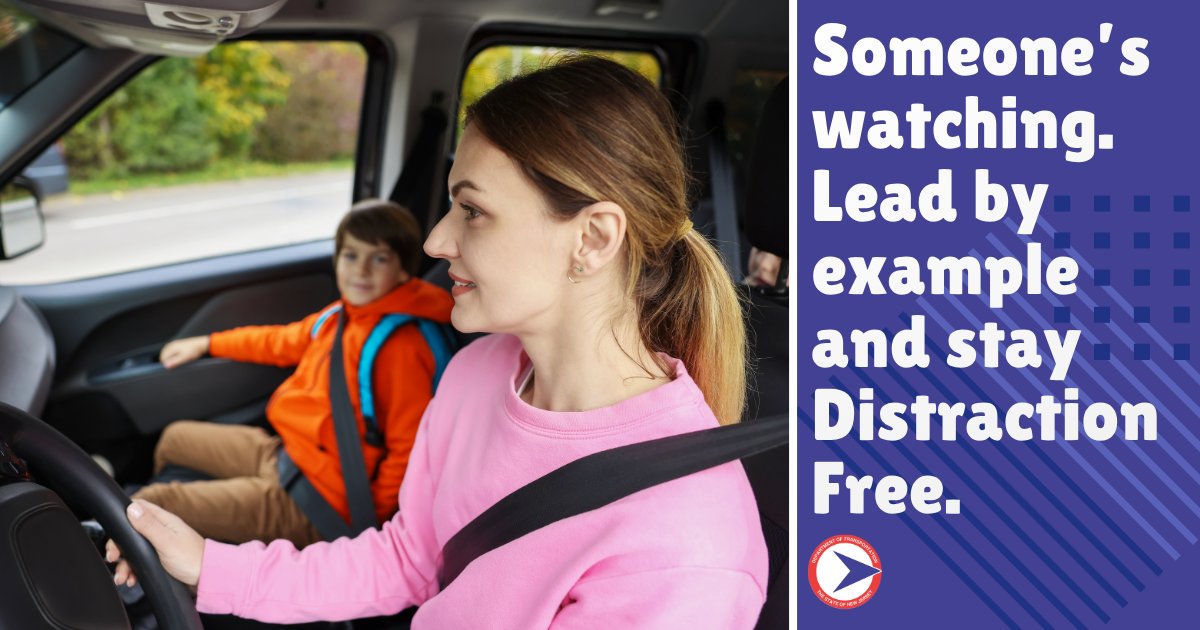 NewJerseyDOT's tweet image. Parents, your kids are watching your driving habits. Never drive distracted, stay buckled in, and follow the rules of #NJ roads.
#DistractedDrivingAwarenessMonth