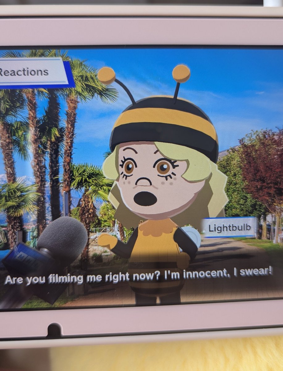 my lightbulb mii refuses to wear anything but her bee costume. whenever i give her any other clothes she says she hates them and puts the bee costume back on. she proposed to paintbrush in the bee costume. i don't know what to do here.
