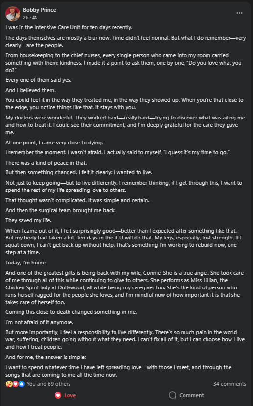 Seems like he's home and doing alright!