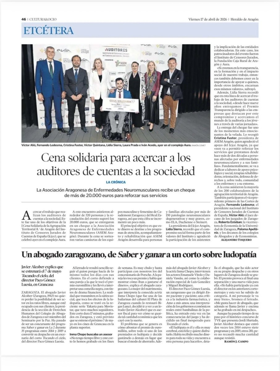 AsemAragon's tweet photo. Muchas gracias de todo 💚 por hacerlo posible..
@ICJCEAuditores @CajaRuralAragon  #Aurarestaurante @heraldoes https://t.co/f77VKIE91j
