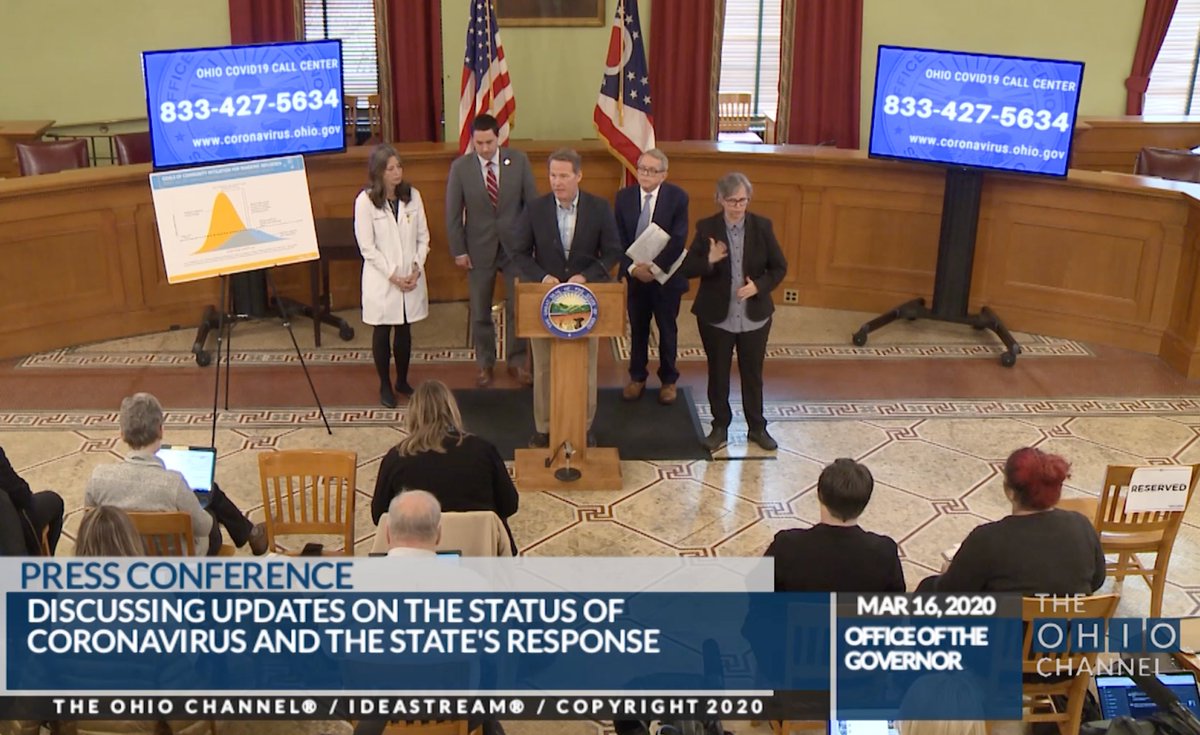 Pictured: The press conference where Ohio officials announced they were canceling the March 2020 primary election. 

Some quotes: "We cannot conduct this election tomorrow." - Mike DeWine