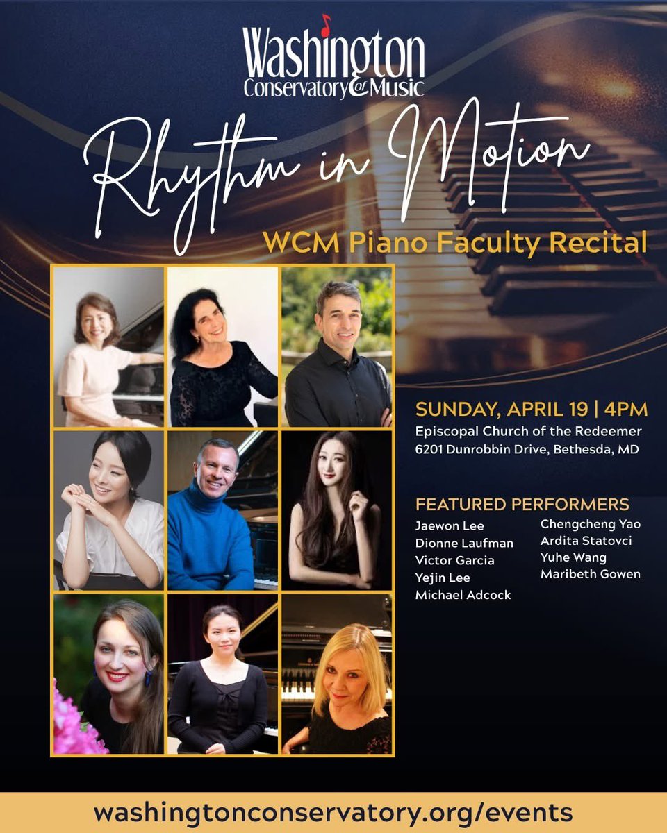 ArditaStatovci's tweet photo. 🎹 Looking forward to this weekend’s concert, performing alongside my wonderful colleagues at the Washington Conservatory of Music. 🎶 https://t.co/hTXg3p52Gc