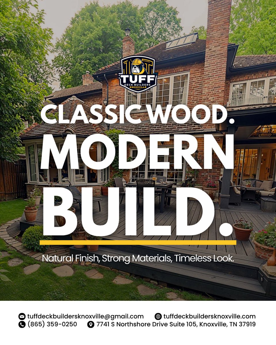 TuffKnoxville's tweet photo. A porch should feel like a solid part of your home, not an afterthought. Tuff Deck Builders Knoxville installs level, well-drained surfaces and can use TimberTech composite for low-maintenance durability. Learn more at https://t.co/twyKNn7f6a #tuffdeckbuildersknoxville https://t.co/5W9s14Fb0J