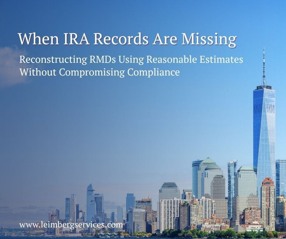 LeimbergService's tweet photo. Missed RMDs on inherited IRAs can create serious compliance exposure — and when records are incomplete, knowing how to reconstruct them the right way is critical.

🔗 https://t.co/6upFwkncCQ https://t.co/dezrGK2XEJ
