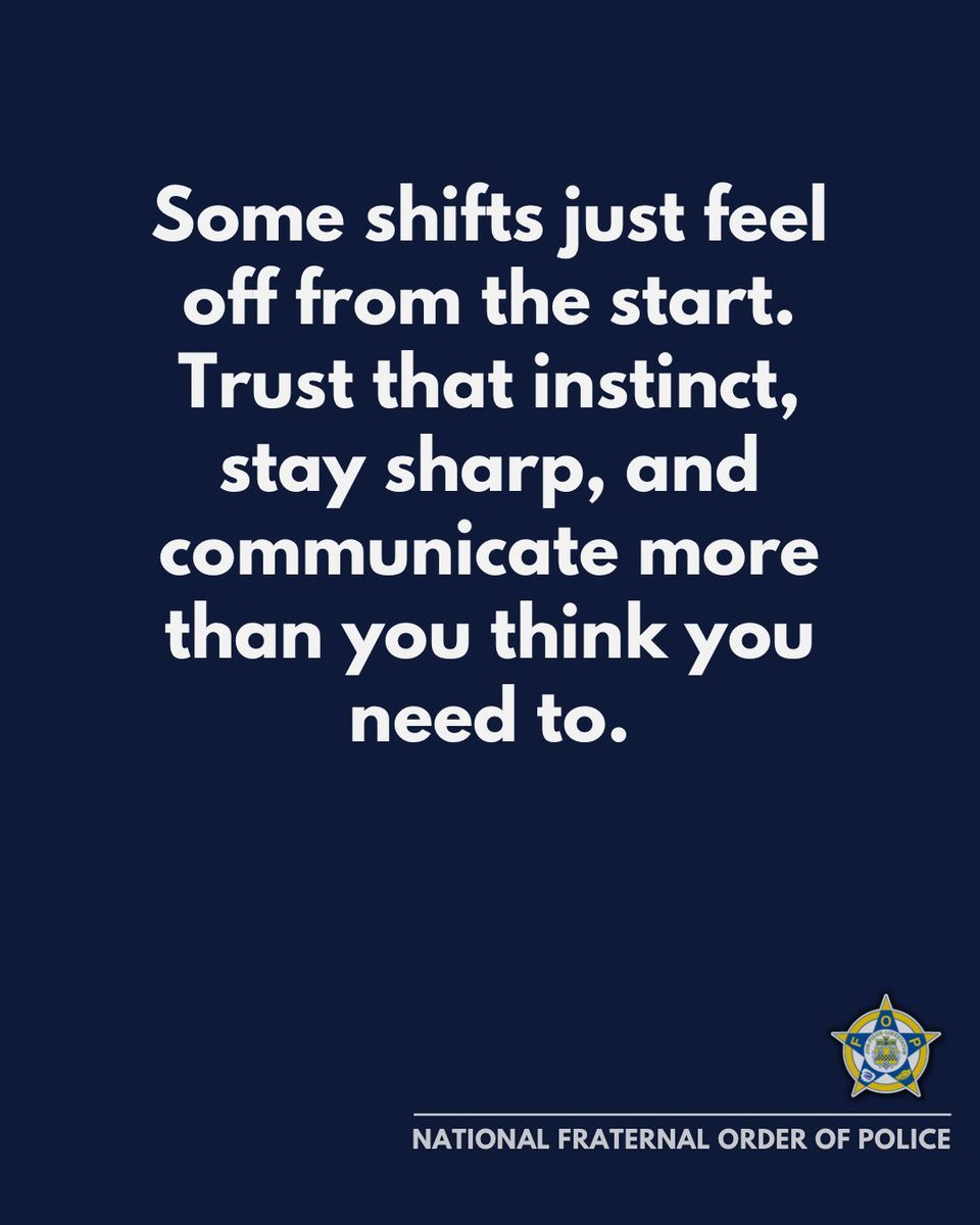 GLFOP's tweet image. We’ve all had those nights. Listening to that gut feeling and leaning on your partner can make all the difference.

#OfficerSafety #LawEnforcement #FOP #PoliceLife #Teamwork