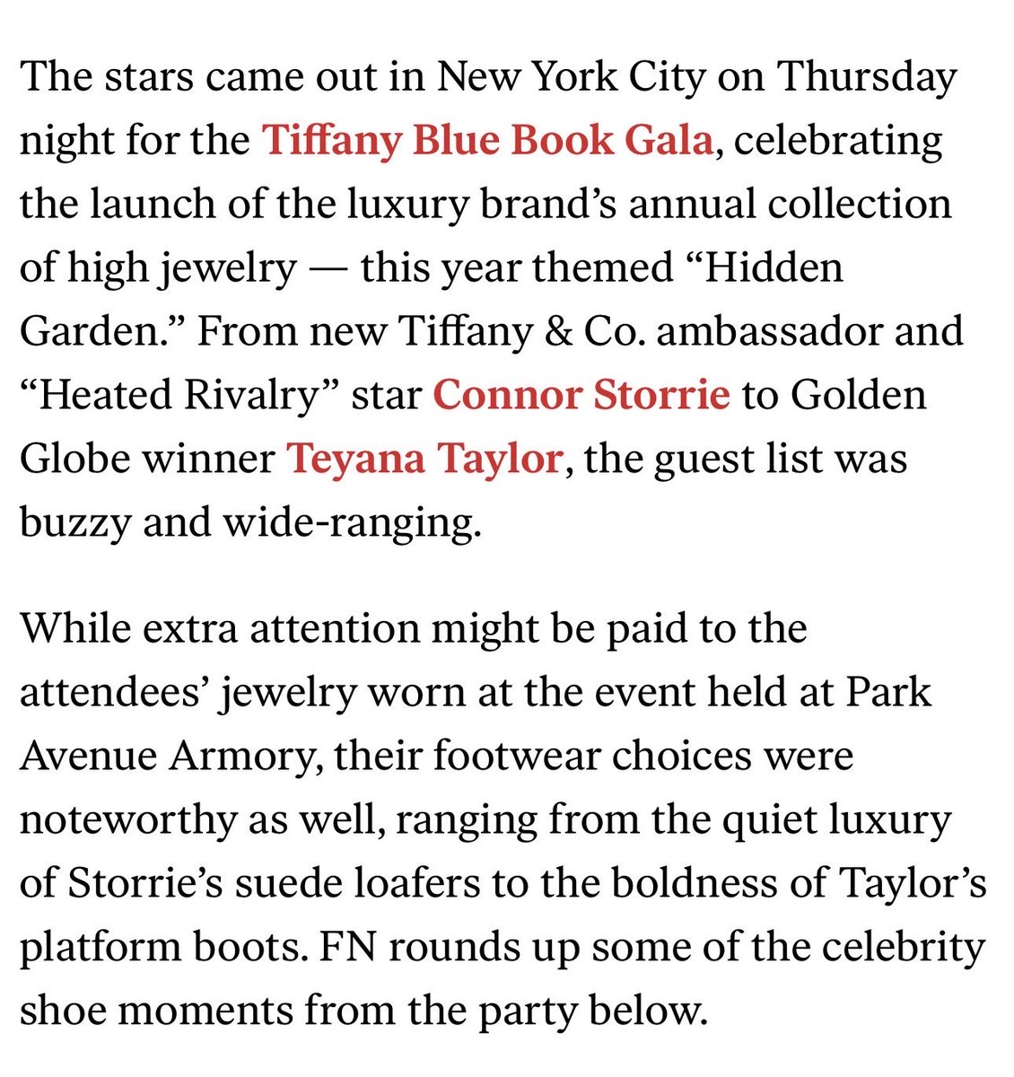 Connor Storrie has been named an ambassador for Tiffany &amp; Co. ! 

🔗 wwd.com/footwear-news/…