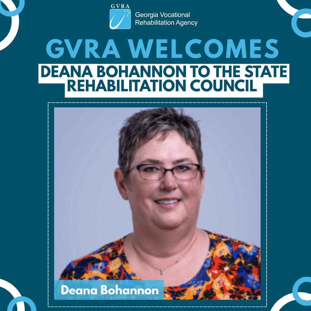 GVRAgency's tweet photo. The Georgia Vocational Rehabilitation Agency welcomes Deana Bohannon to the State Rehabilitation Council.
Read more: https://t.co/CYyGlYYXoY https://t.co/UYli8OCdbV