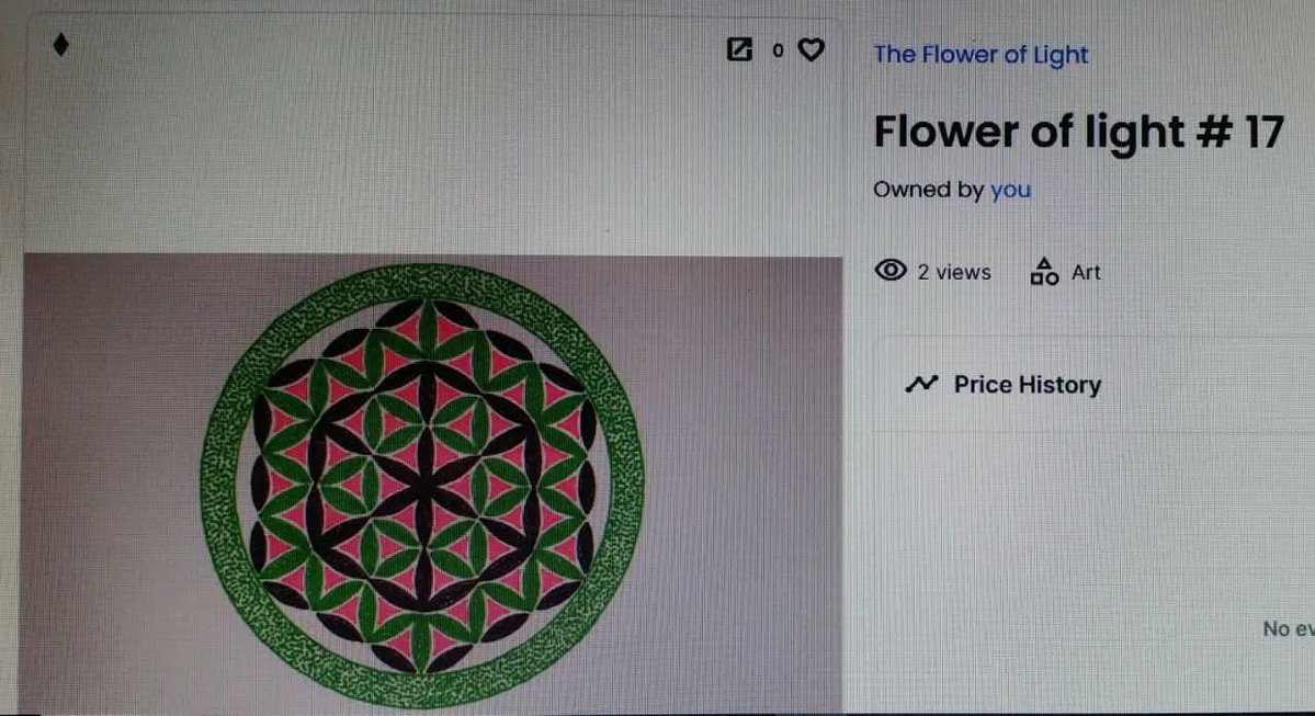 🔥🔥🔥🔥 Collection "The Flower Of Light". Flower of light # 17
Design: Handmade drawing
Blockchain: Ethereum
Colors: Black, pink, light green.

opensea.io/collection/the…

#opensea
#NFT