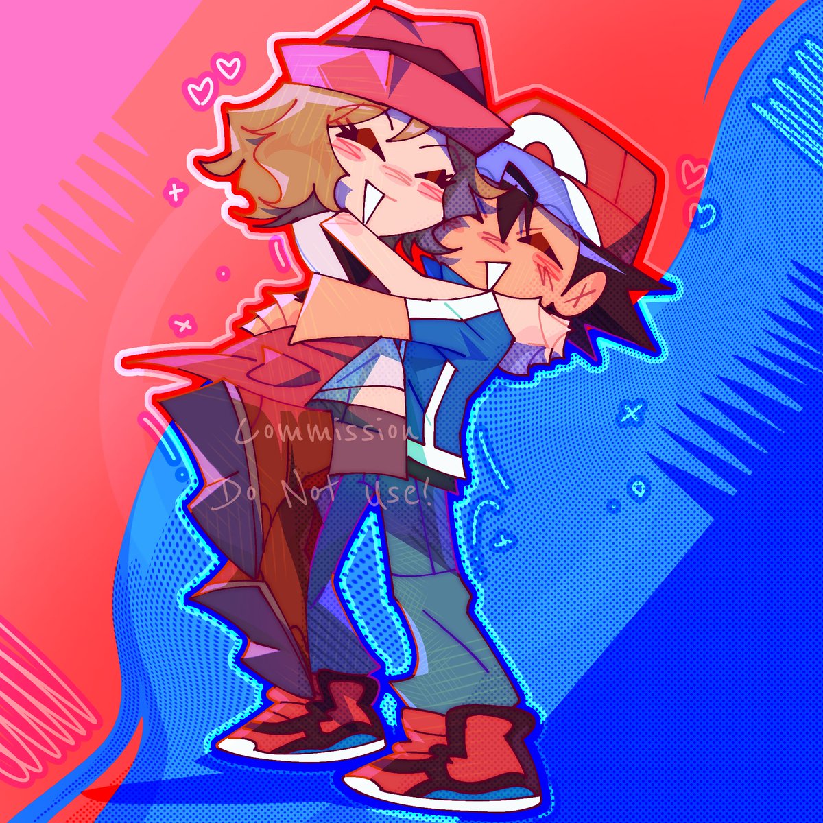 Here’s a simple, but cute chibi of these two!! They’re still super adorable together! ❤️💙

Art by lll_tekisto on Instagram!

#amourshipping #satosere #サトセレ