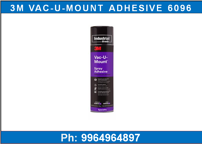 3MDistributors's tweet image. 3M™ Vac-U-Mount™ Adhesive 6096 is a clear, high-strength, professional-grade adhesive specially designed for use with vacuum frame mounting systems. 
Call 9964964897
maps.app.goo.gl/mA7Ev5Wwgqk1Ls…
3mtapesadhesives.blogspot.com
#3M #3Madhesives #3Mdistributor  #Adhesive #6096