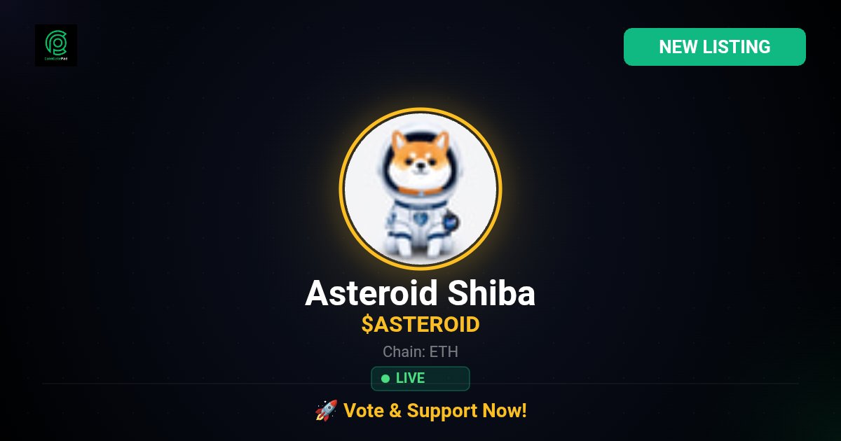 🚀 NEW LISTING 
$ASTEROID is now live on CoinGatePad!

🔹 Chain: ETH
🔹 Category: Memecoins
🔹 Status: Live

Support &amp; vote here 👇
coingatepad.com/coin/asteroid-…

#NewListing #ASTEROID #ETH #CoinGatePad