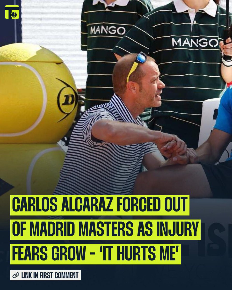 tennis365com's tweet image. 🤕 Carlos Alcaraz withdraws from the Madrid Masters as injury concern grows – ‘It hurts me’

🔗 Link in First Comment

#ATP #Tennis tennis365.com/tennis-news/ca…