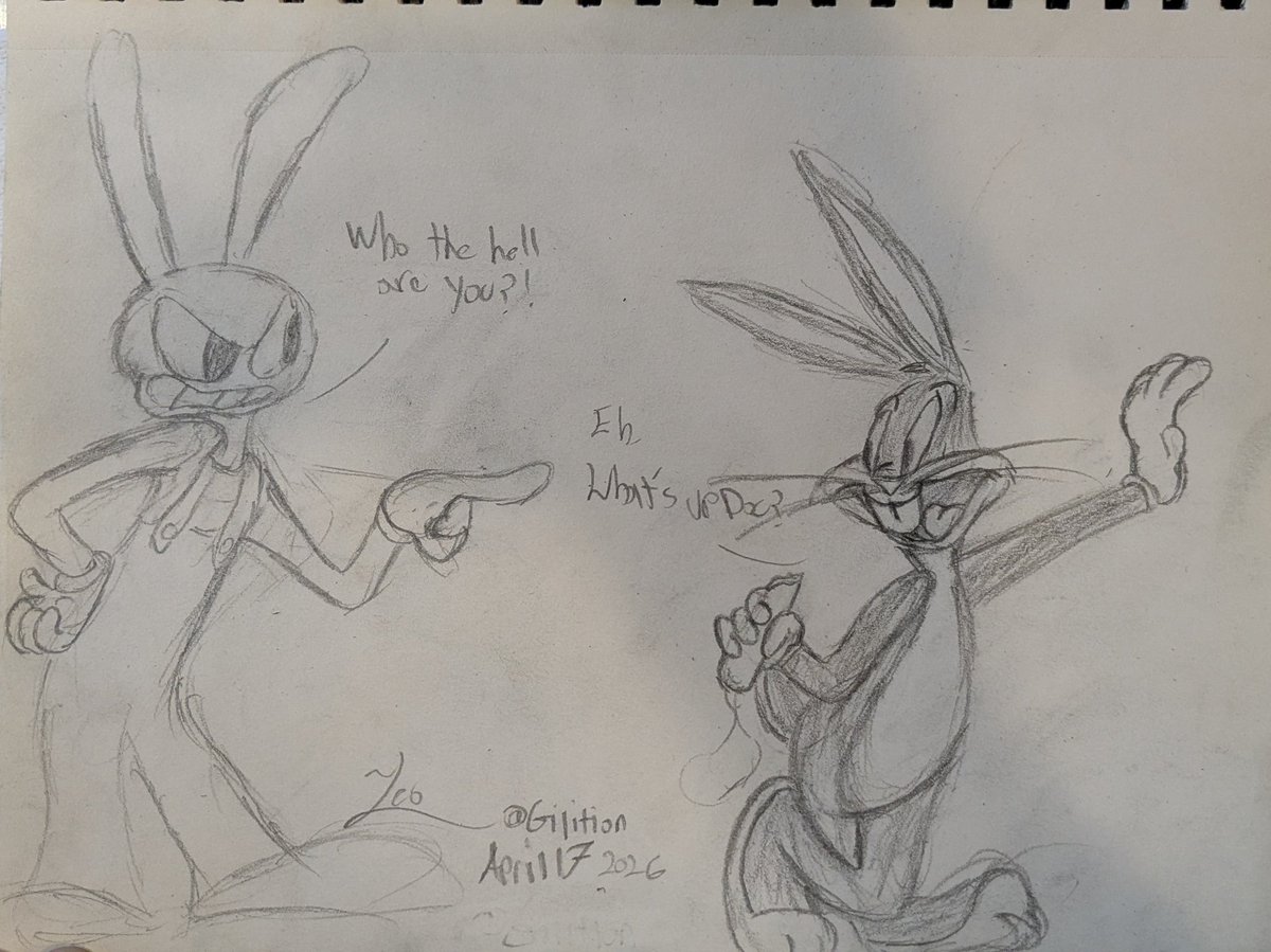 Gilition's tweet photo. Jax is a little bothered by the new member of the circus 
#TADC #TheAmazingDigitalCircus #Jax #BugsBunny https://t.co/ZsKHZLP9Fn